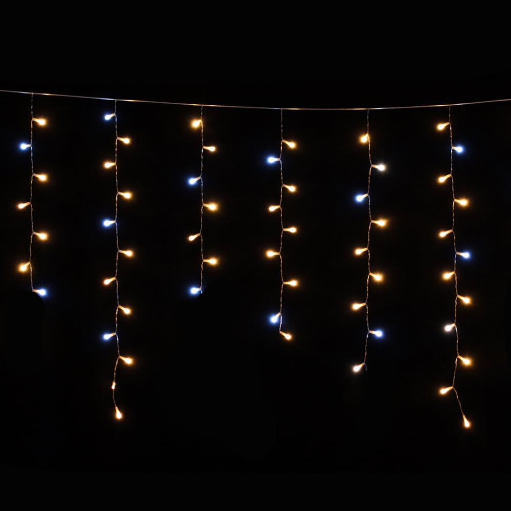 CASCATA 400 LED USO EXTERNO FIO PVC MACHO E FEMEA ROSCA BIVOLT C/STROBO (BRANCO