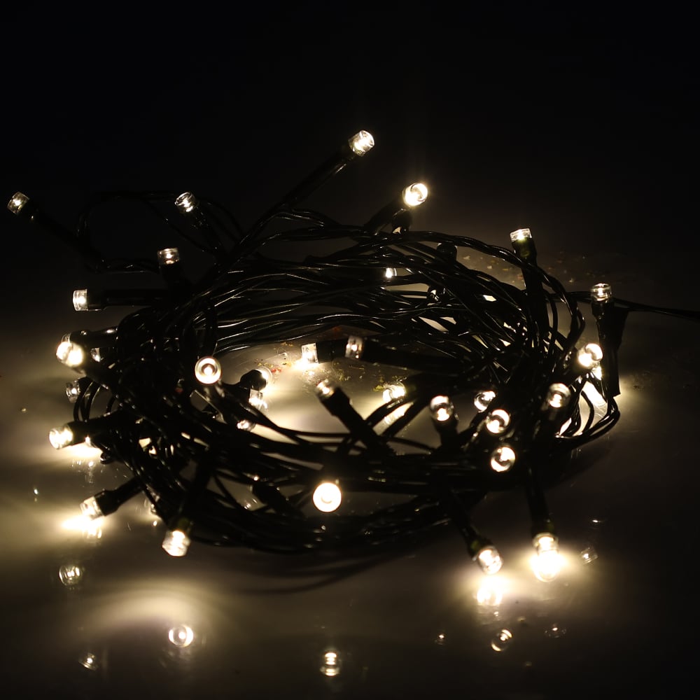 CORDAO 50 LED FIO VERDE C/8 FUNC 220V (BRANCO QUENTE) 4m