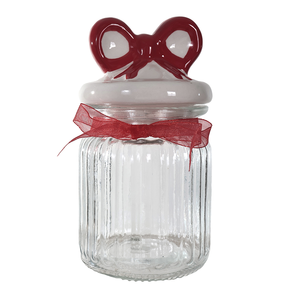 POTE VIDRO 300ml (VERMELHO) 14,5X7,5cm