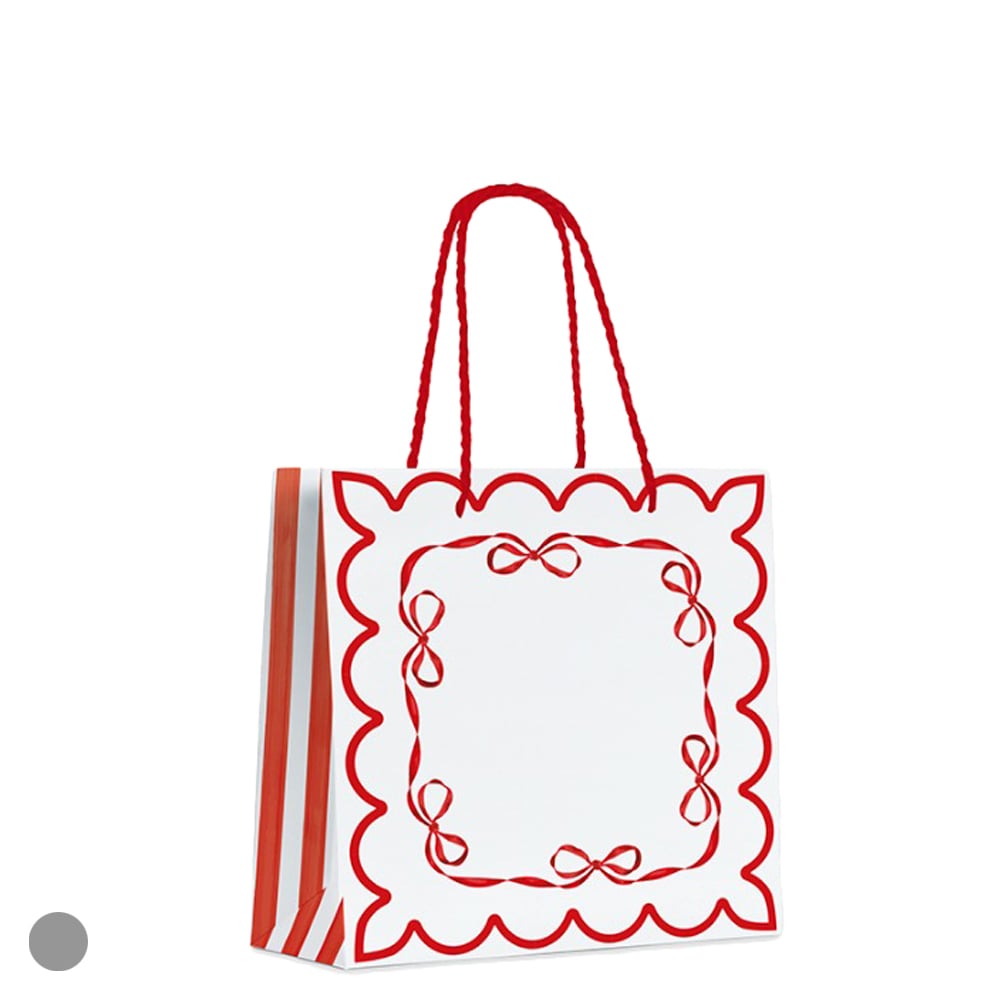 SACOLA PAPEL (VERMELHO BRANCO) 15,5X14X7cm