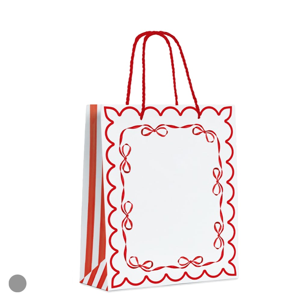 SACOLA PAPEL (VERMELHO BRANCO) 23X18X10cm