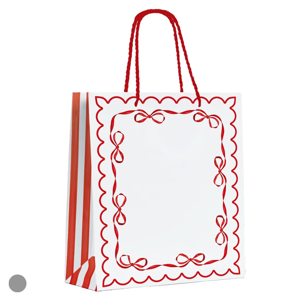 SACOLA PAPEL (VERMELHO BRANCO) 32X26X12cm