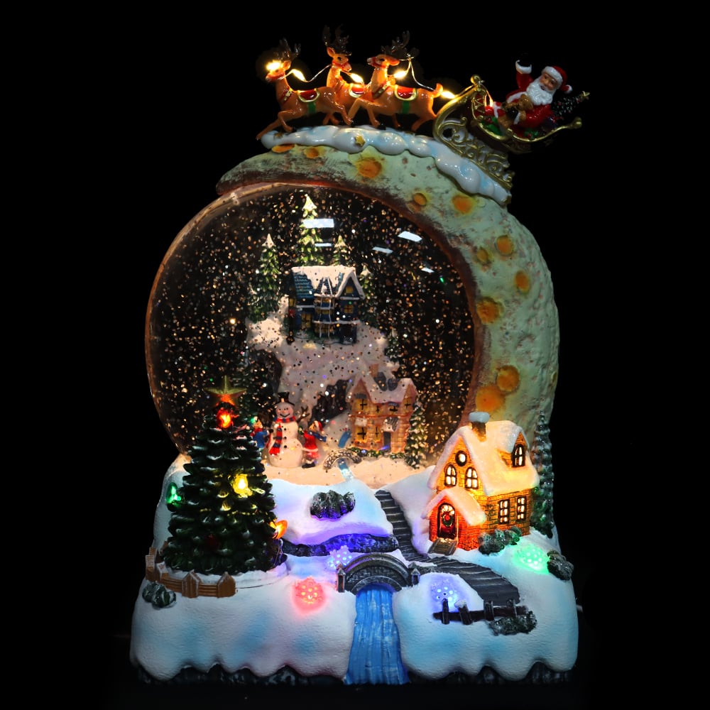 NATAL GLOBO  CASINHA C/LED 28,58X14,29X19,37cm (COLORIDO)