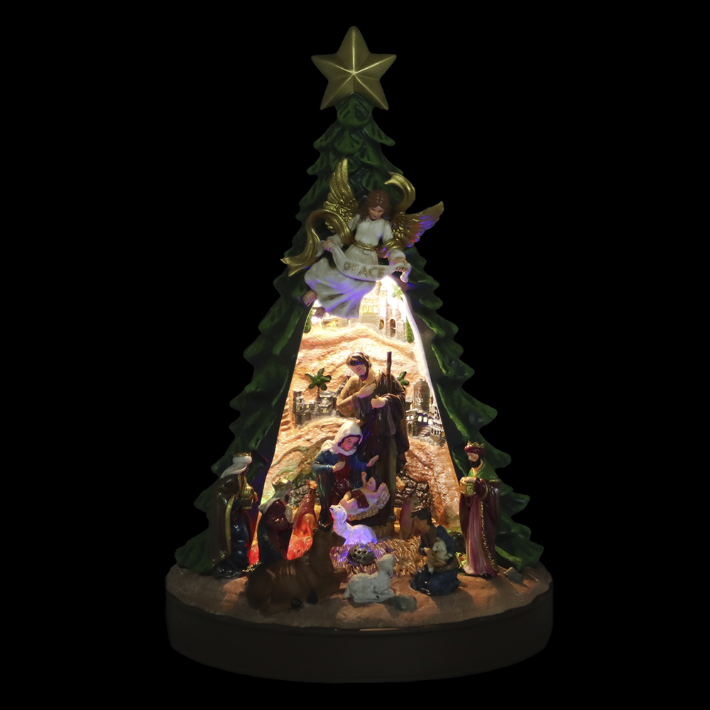 NATAL PRESEPIO  DECORATIVO C/LED 31,12X21,27X21,27cm (COLORIDO)