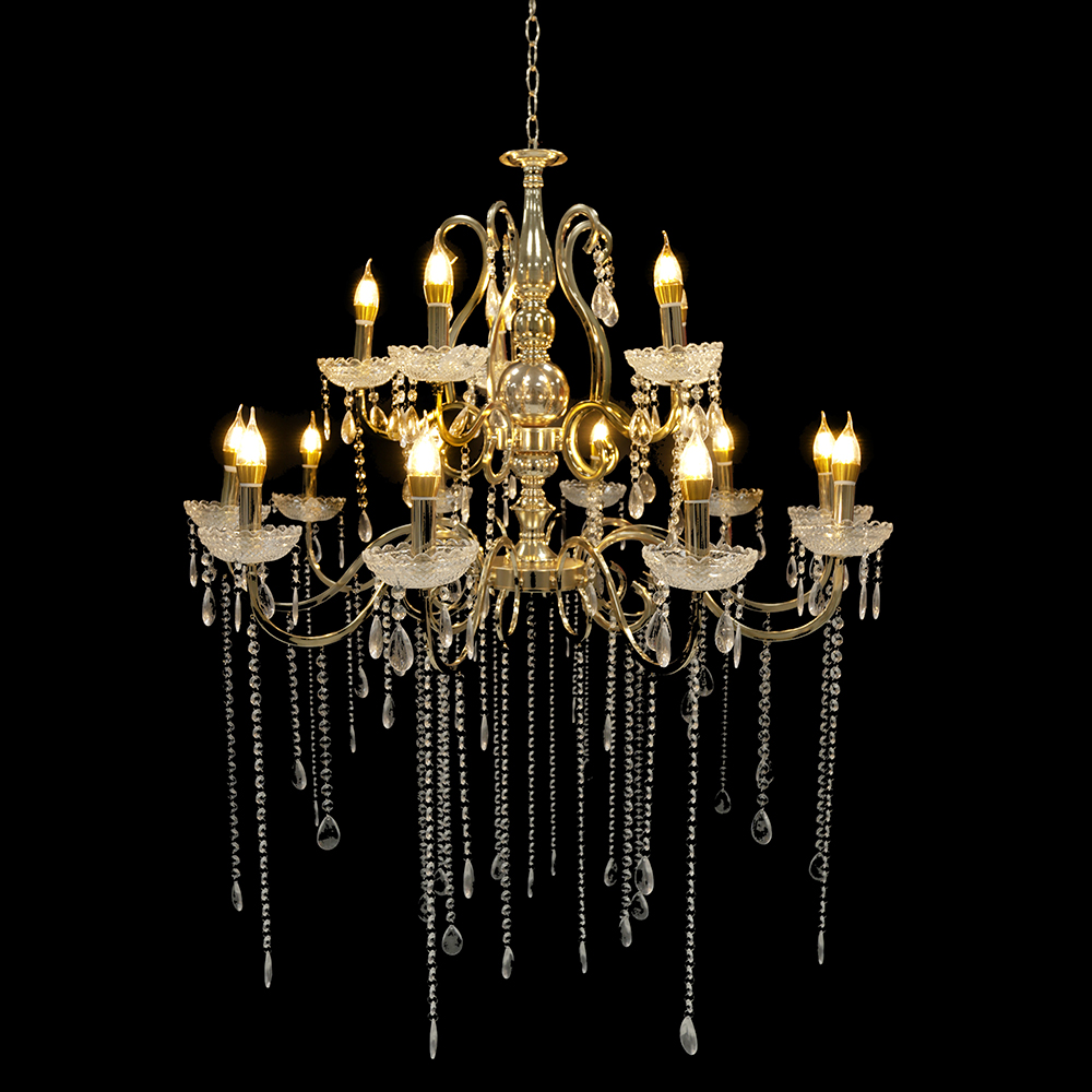 LUZ DECOR LUSTRE LED 127V (DOURADO) 90cm 100D