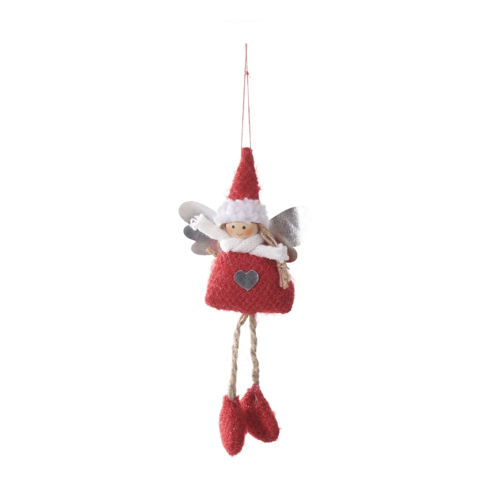 ENFEITE PENDENTE FADA NATAL (VERMELHO) 19cm