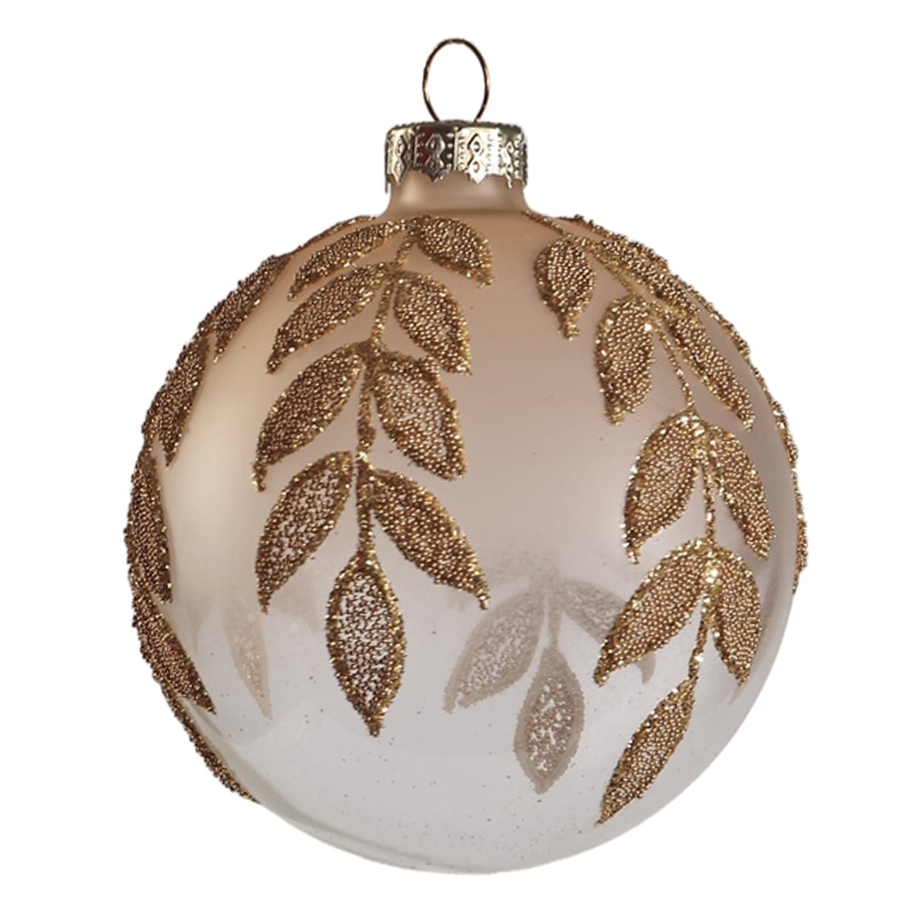 BOLAS DECORADAS VIDRO BOROSSILICATO NATAL (DOURADO) 8D