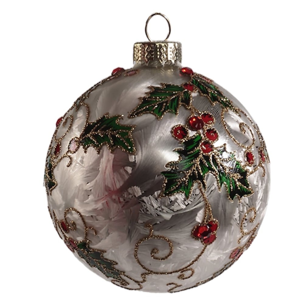 BOLAS DECORADAS VIDRO BOROSSILICATO NATAL (COLORIDO) 8D
