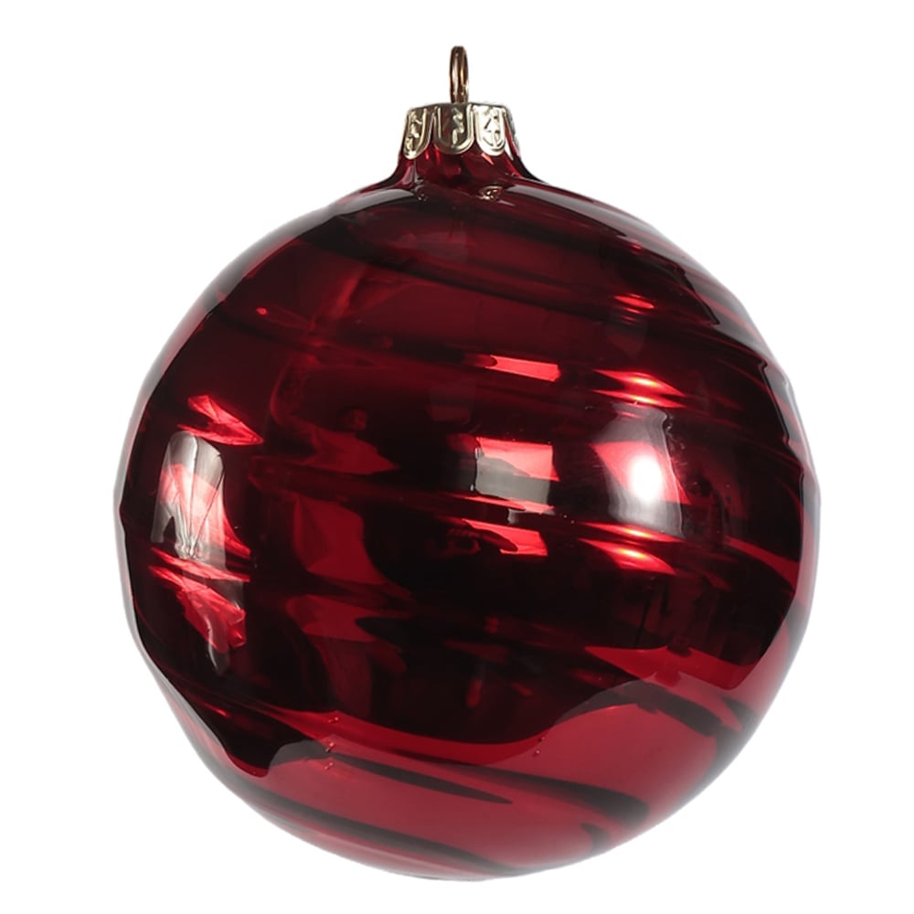 BOLAS DECORADAS VIDRO BOROSSILICATO NATAL (VERMELHO) 12D