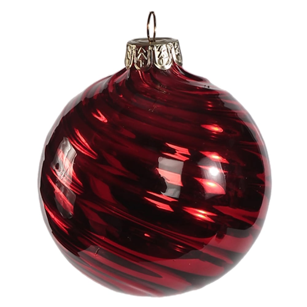 BOLAS DECORADAS VIDRO BOROSSILICATO NATAL (VERMELHO) 8D