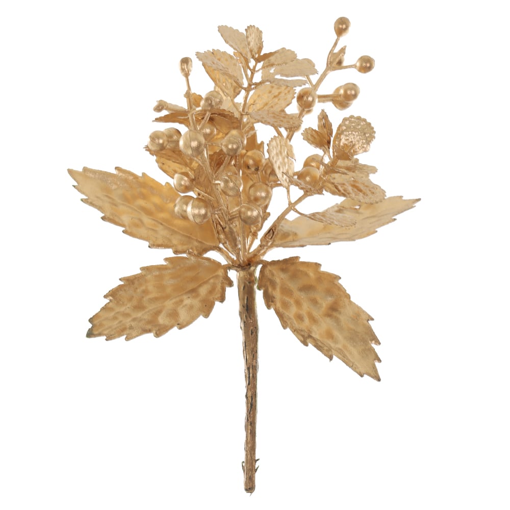 C.PICK FOLHA NATAL MATTE (DOURADO) 19cm