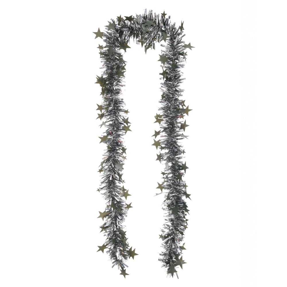 FESTAO FITA DECORADO ESTRELA (PRATA VERDE) 2mX9cm