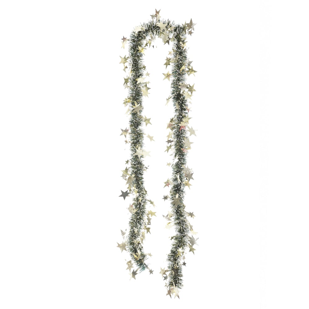 FESTAO FITA DECORADO ESTRELA FOSCO (DOURADO VERDE BRANCO) 2mX7cm