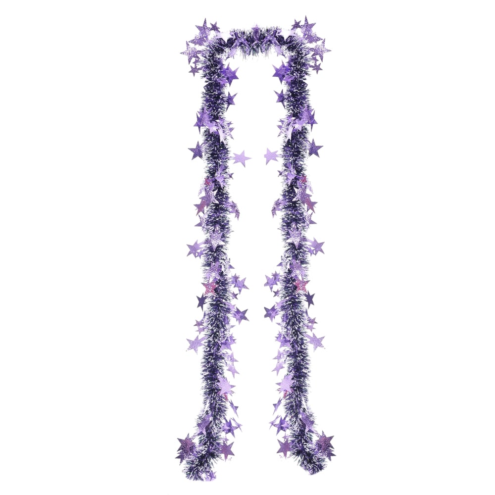FESTAO FITA DECORADO ESTRELA FOSCO (ROXO VERDE BRANCO) 2mX7cm