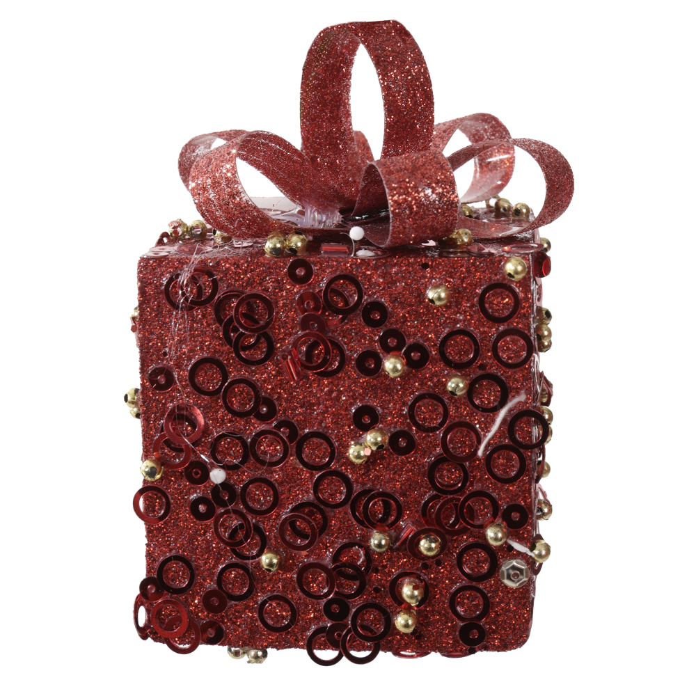 ENFEITE PENDENTE PRESENTE NATAL (VERMELHO) 6X9,5X6cm 6D