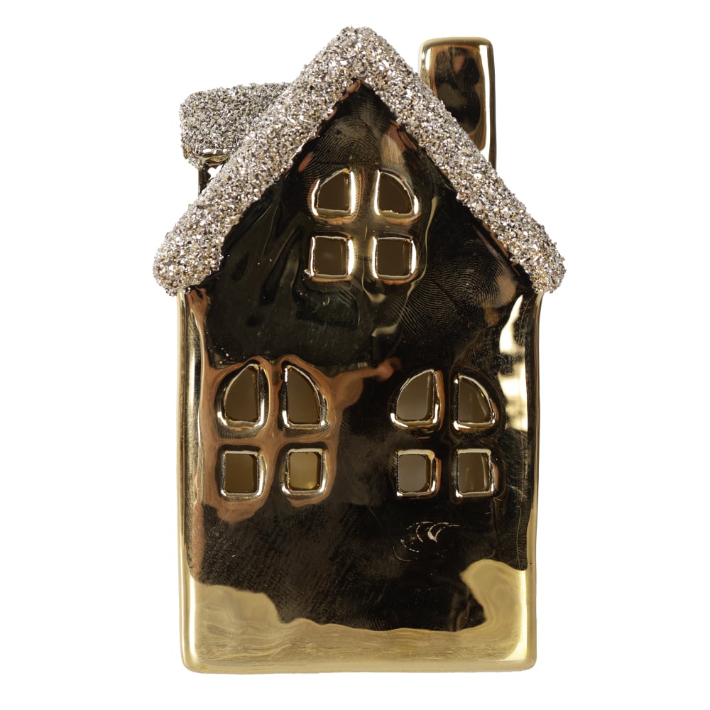 NATAL CASA  DECORATIVA 12,7X7,5X6,7cm (DOURADA)