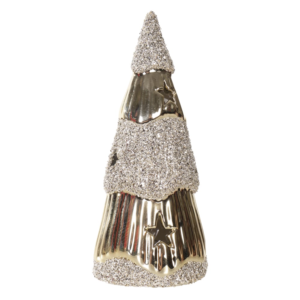 NATAL ARVORE  DECORATIVA C/LED 17,2X8,4X8,4cm (DOURADO)