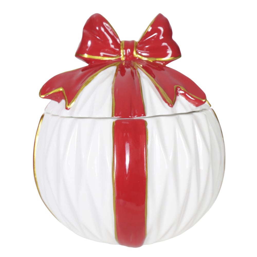 NATAL BOLA  DECORATIVA 20,3X17,6X17,6cm (VERMELHO)