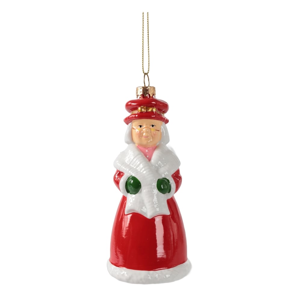 ENFEITE SENHORA NOEL (VERMELHO BRANCO) 5,8X12,3X5,6cm