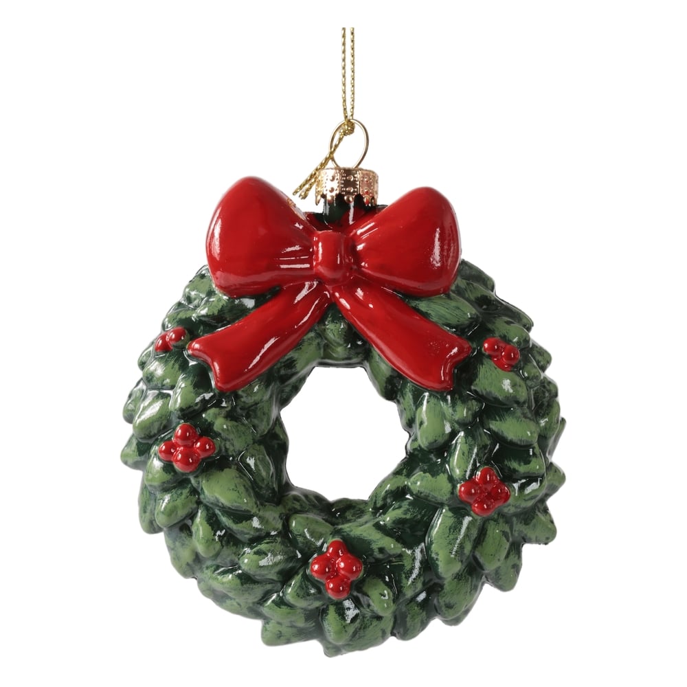 ENFEITE GUIRLANDA NATAL (VERDE VERMELHO) 9,3X9,8X3,7cm