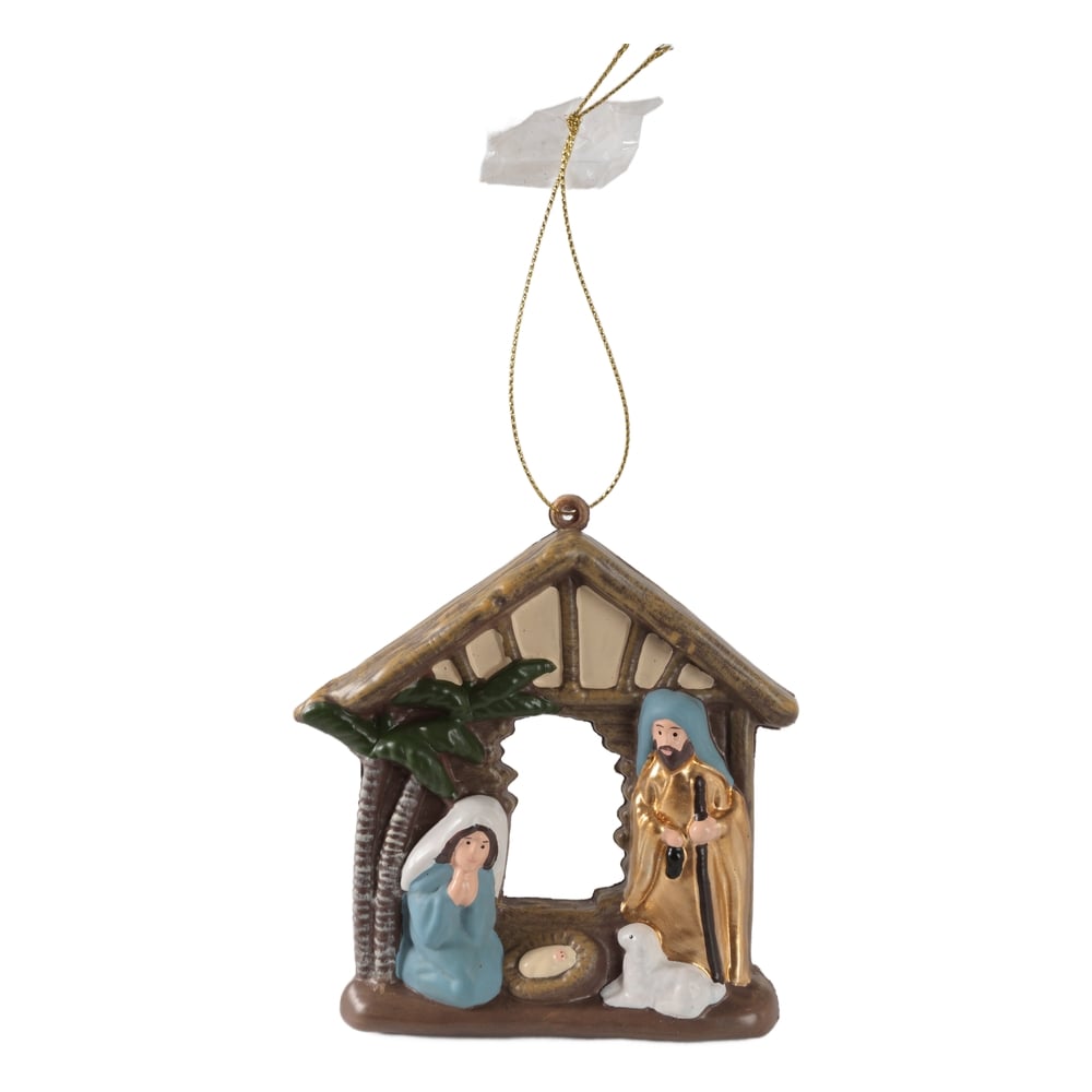 ENFEITE RELIGIOSO NATAL (COLORIDO) 10,4X11,1X1,8cm