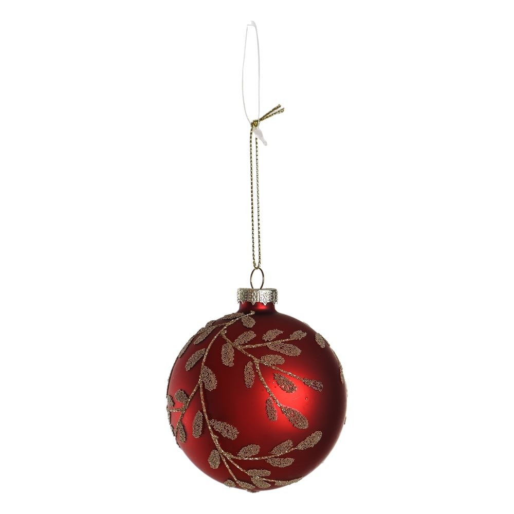 BOLAS DECORADAS VIDRO BOROSSILICATO NATAL (VERMELHO) 8D