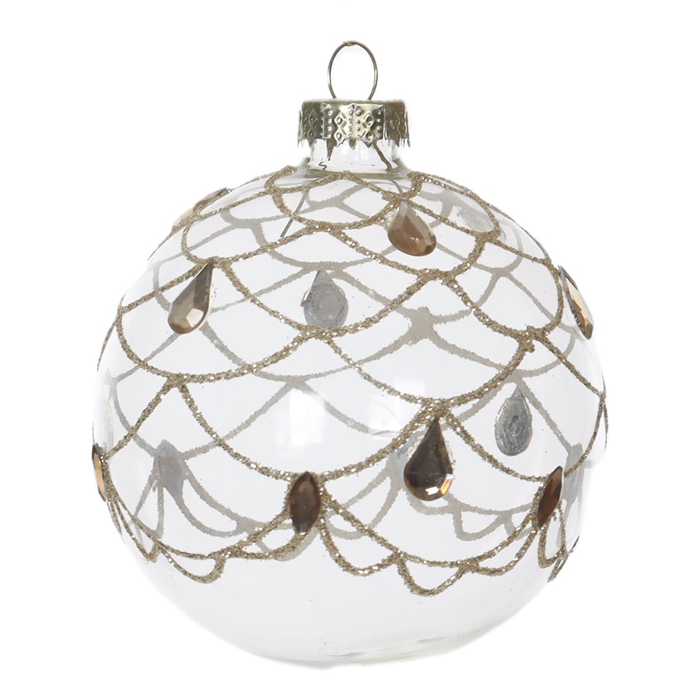 BOLAS DECORADAS VIDRO BOROSSILICATO NATAL (TRANSPARENTE) 8D