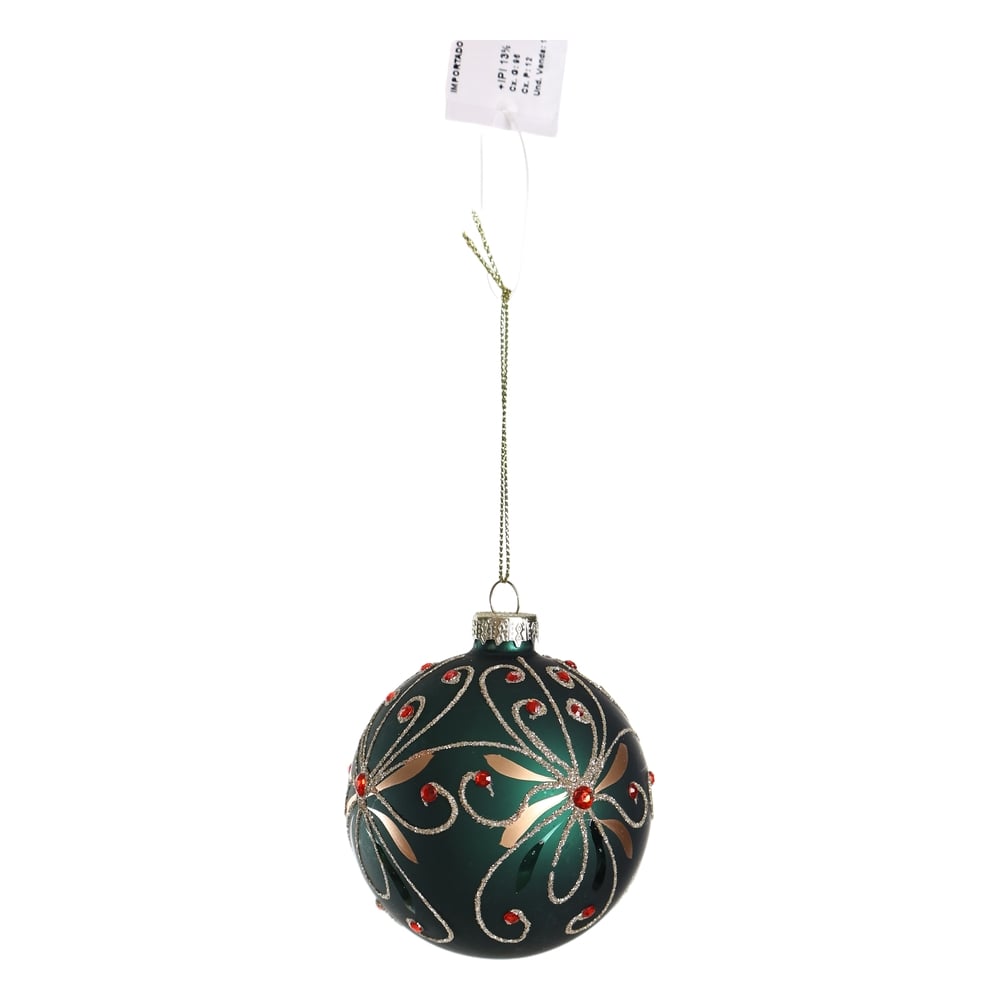 BOLAS DECORADAS VIDRO BOROSSILICATO NATAL (VERDE) 8D