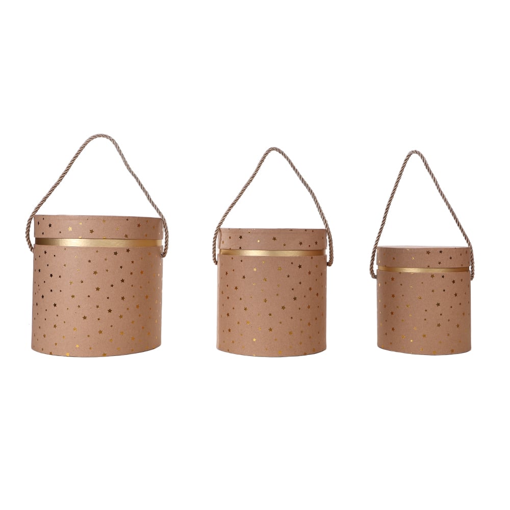 CONJUNTO CAIXA PAPEL FOIL C/3 UND (DOURADO) 19,5cm