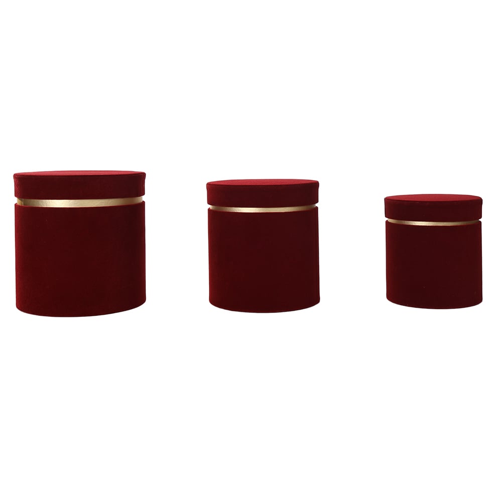 CONJUNTO CAIXA VELUDO C/3 UND (VERMELHO) 19,5cm