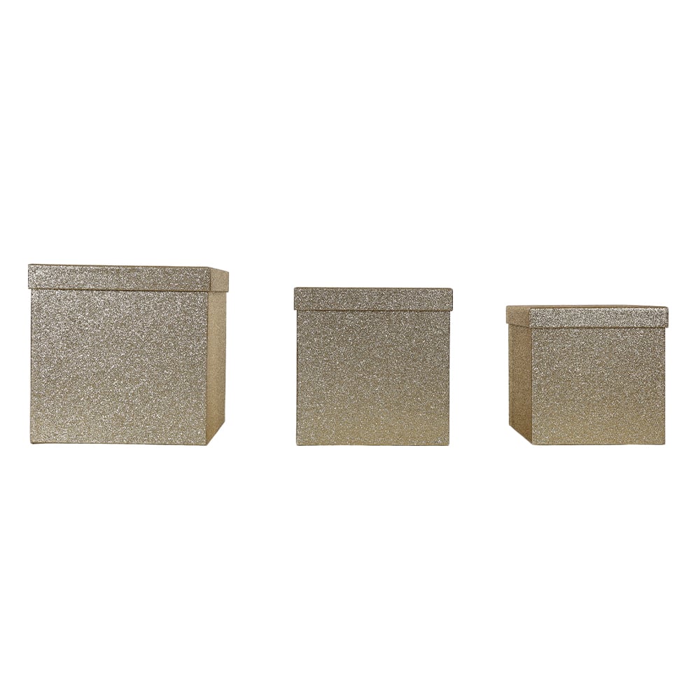 CONJUNTO CAIXA PAPEL C/3 UND (DOURADO) 18cm