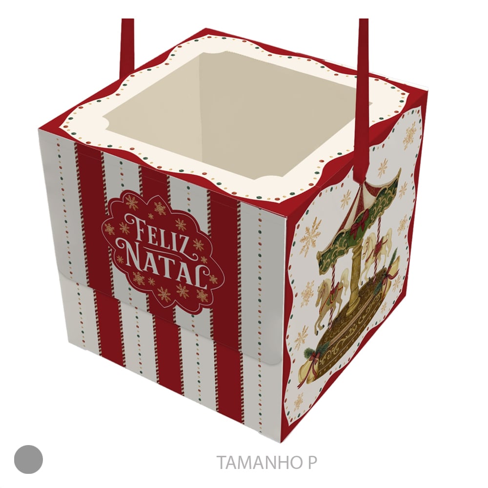 CAIXA PANETONE PAPEL (COLORIDO) 9X9X9cm