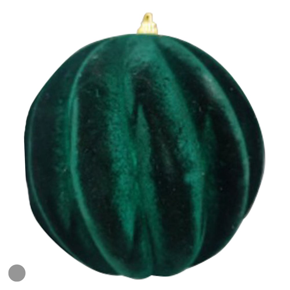 BOLAS DECORADAS AVELUDADA NATAL (VERDE ESCURO) 15D