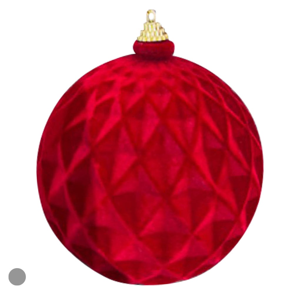 BOLAS DECORADAS AVELUDADA NATAL (VERMELHO) 12D