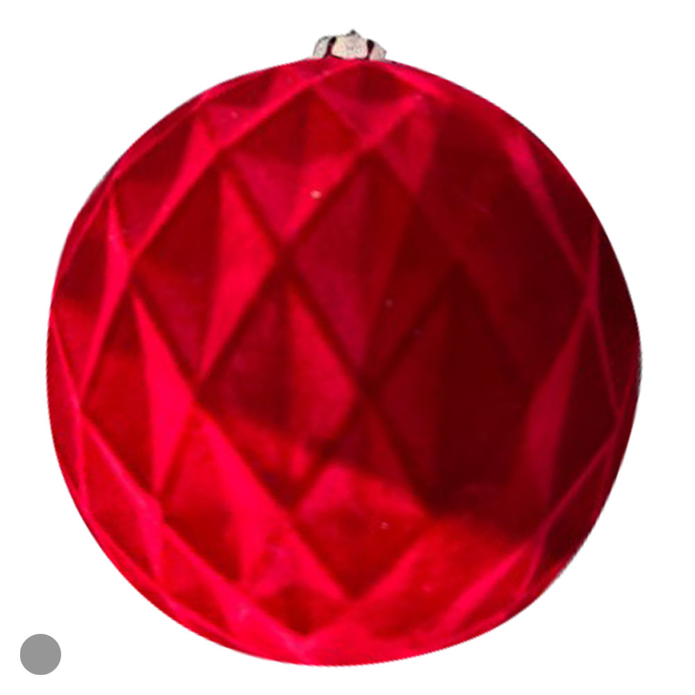 BOLAS DECORADAS AVELUDADA NATAL (VERMELHO) 15D