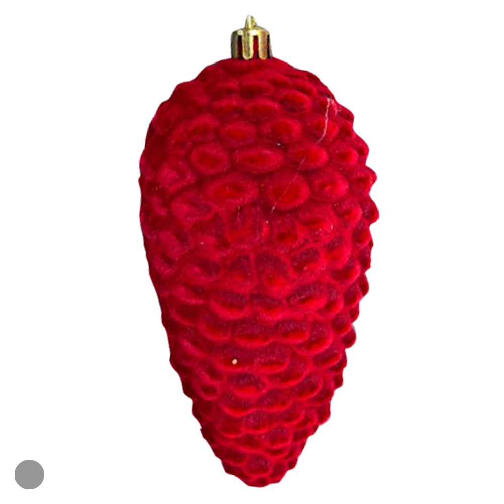 ENFEITE PINHA NATAL (VERMELHO) 14X7X7cm