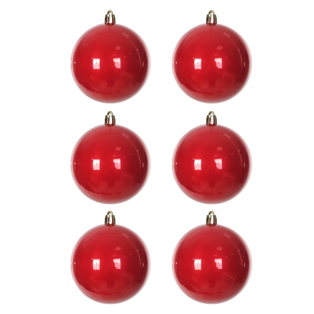 BOLA PEROLADA NATAL C/6 (VERMELHO) 8D