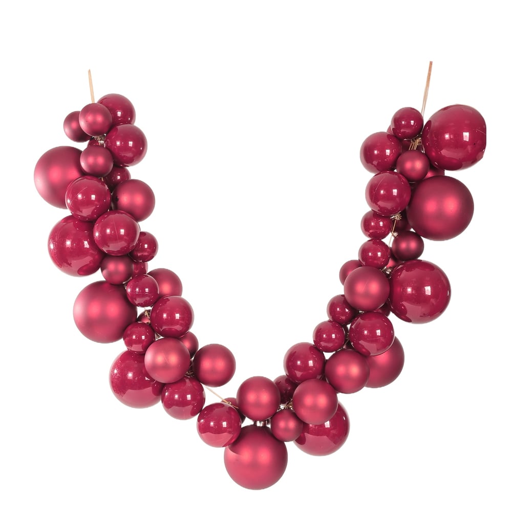 BOLAS DECORADAS CORDAO DE BOLAS 12CM 8CM 6CM (VERMELHO) 1,8m
