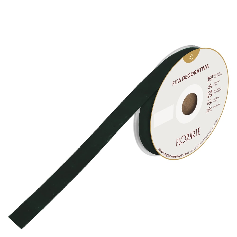 FITA VELUDO PARA EMBALAGEM (VERDE) 2,5cmX9,14m