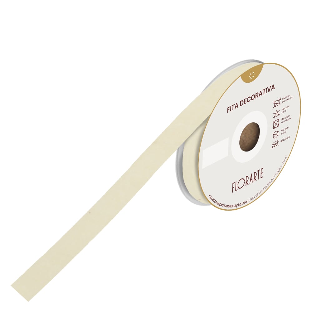 FITA VELUDO PARA EMBALAGEM (BEGE) 2,5cmX9,14m
