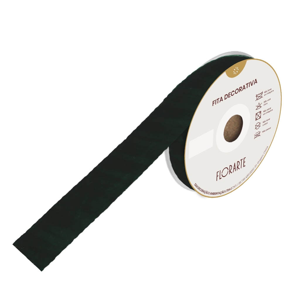 FITA VELUDO PARA EMBALAGEM (VERDE) 3,8cmX9,14m