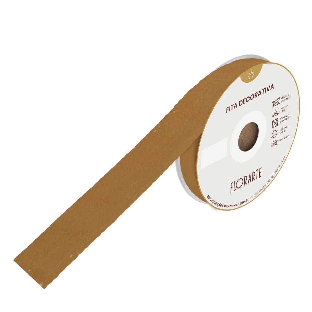 FITA VELUDO PARA EMBALAGEM (DOURADO) 3,8cmX9,14m