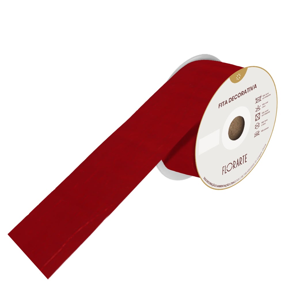 FITA VELUDO PARA EMBALAGEM (VERMELHO) 5cmX9,14m