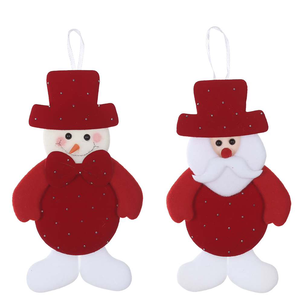 ENFEITE SORTIDO BONECO DE NEVE NOEL NATAL (VERMELHO) 12X1X19cm