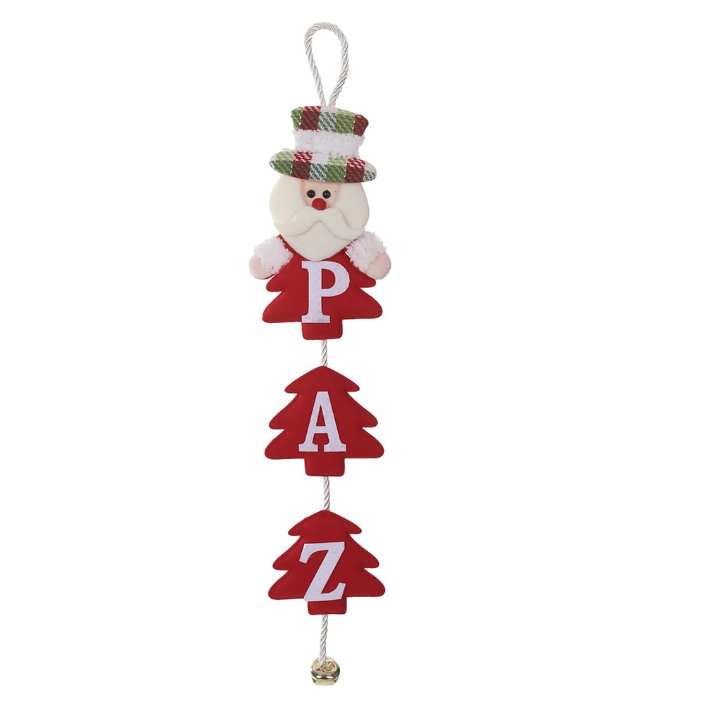 ENFEITE NOEL NATAL (VERMELHO BRANCO) 11X45cm