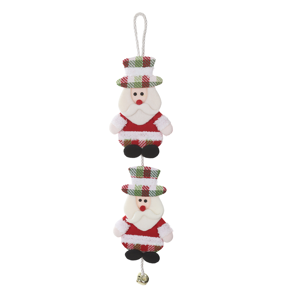 ENFEITE NOEL NATAL (VERMELHO BRANCO) 12X48cm