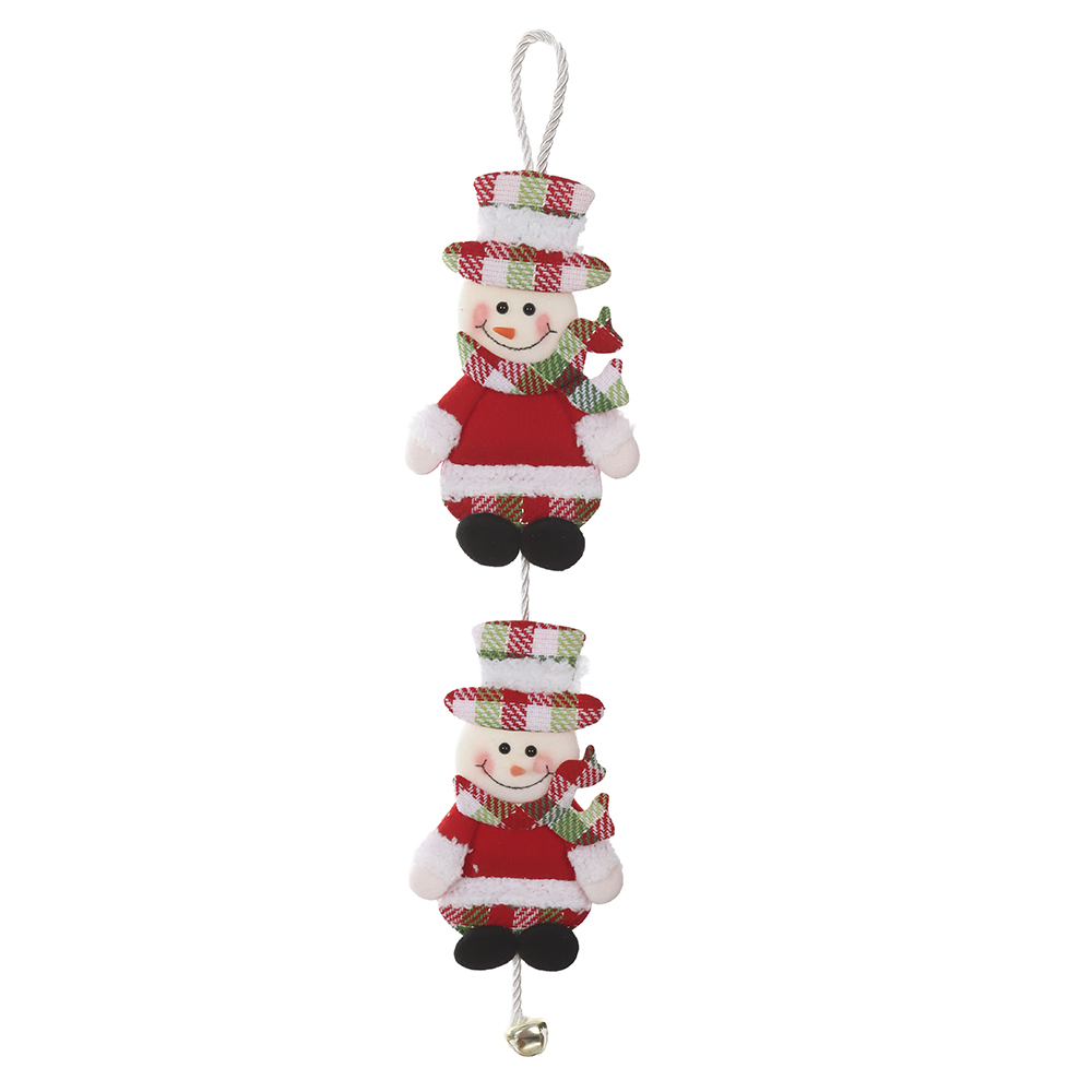 ENFEITE BONECO DE NEVE NATAL (VERMELHO BRANCO) 12X48cm