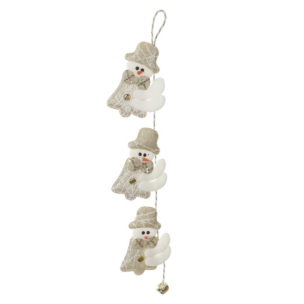 ENFEITE BONECO DE NEVE NATAL (DOURADO) 9X50cm