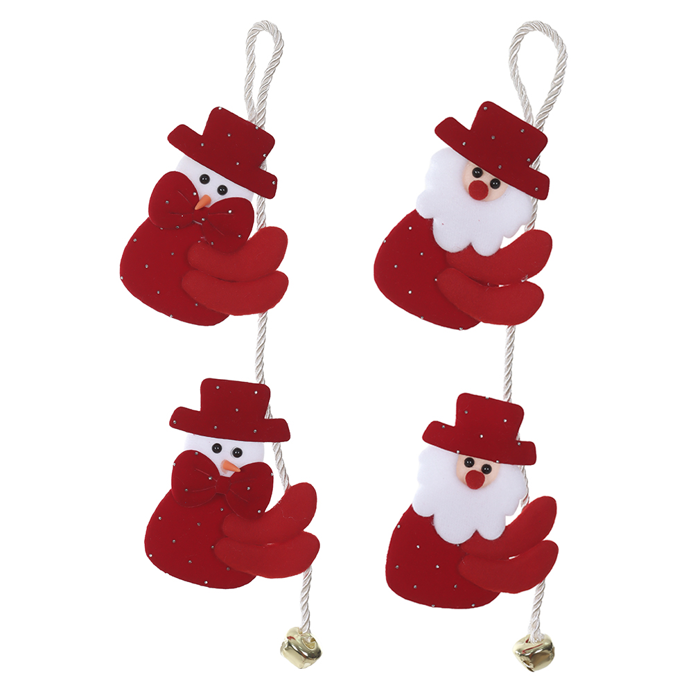 ENFEITE SORTIDO BONECO DE NEVE NOEL NATAL (VERMELHO) 9X31cm