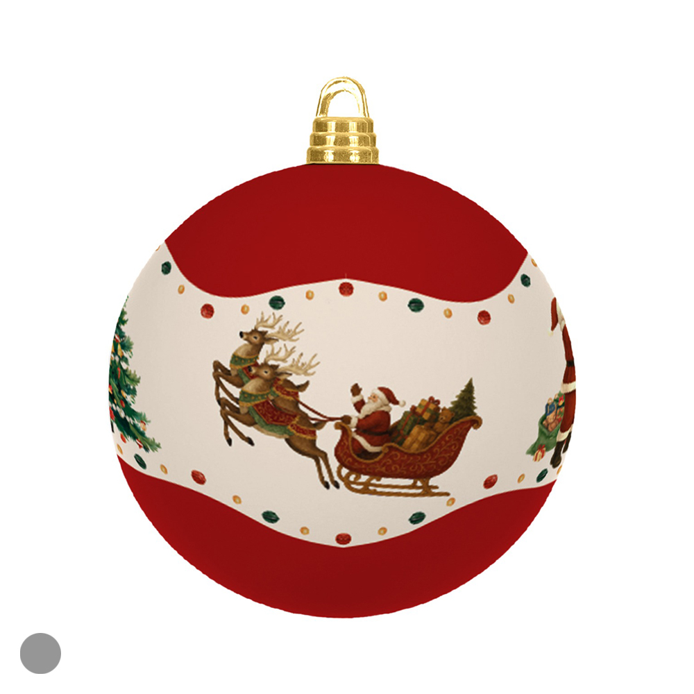 BOLAS DECORADAS NATAL (VERMELHO BRANCO) 10D
